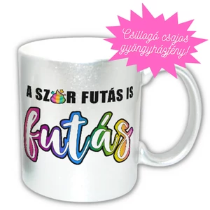 szar futas is futás bögre csillogós