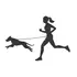 Autómatrica futó nő kutyával